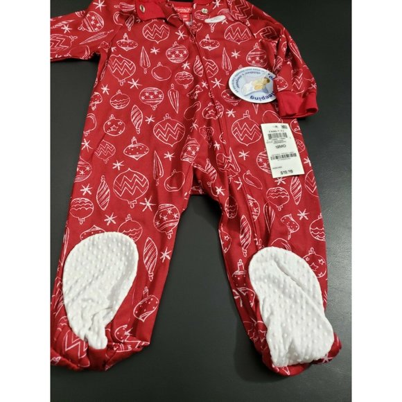Family Pajamas Baby Ornament Print Footed Pajamas Red Size 12 Mo - Picture 6 of 7